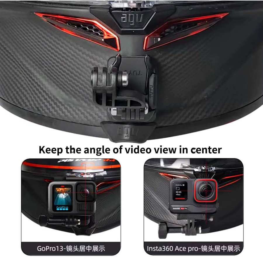 TUYU Objektiv-Winkelhalterungsadapter in Schwarz für GoPro, Insta360 Ace Pro2, One RS und DJI Action Kameras - Bild 2