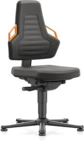 Bimos Nexxit Drehstuhl mit Supertec-Polsterung und Gleitern in Schwarz-Orange mit automatischer Gewichtsregulierung und Sitztiefenverstellung - Bild 1