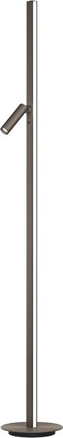 Bankamp Line 6138 LED-Stehleuchte mit Leselicht in Bronze eloxiert, dimmbar mit dim2warm Funktion (2200K - 2700K), Höhe: 160 cm, Breite: 30 cm, Tiefe: 30 cm - Bild 1