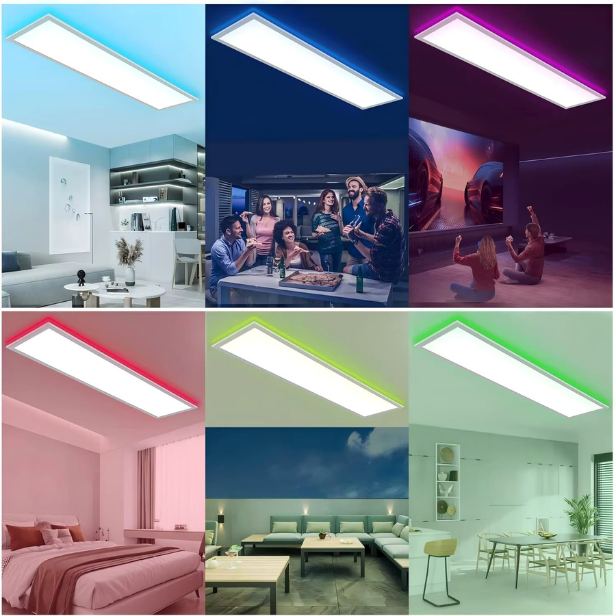 Oraymin LED-Panel-Deckenleuchte RGB, dimmbar mit Fernbedienung, 30W, 3300LM, Weiß, Breite: 100 cm - Bild 6