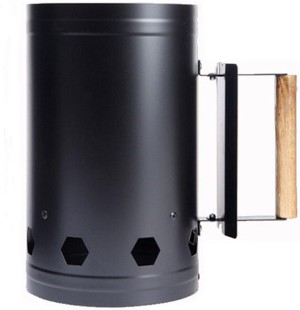 Fishine Kaminanzünder aus Edelstahl in Schwarz für Grill und Outdoor-Kochen - Bild 1