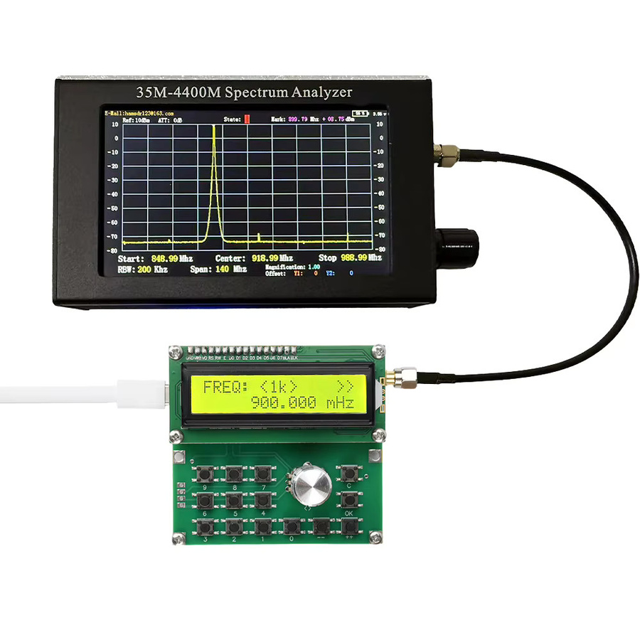 Gaqqee HF-Signalgenerator ADF4351 Signalquelle mit USB-C-Schnittstelle, 35 MHz-4400 MHz, Farbe: Grün - Bild 2
