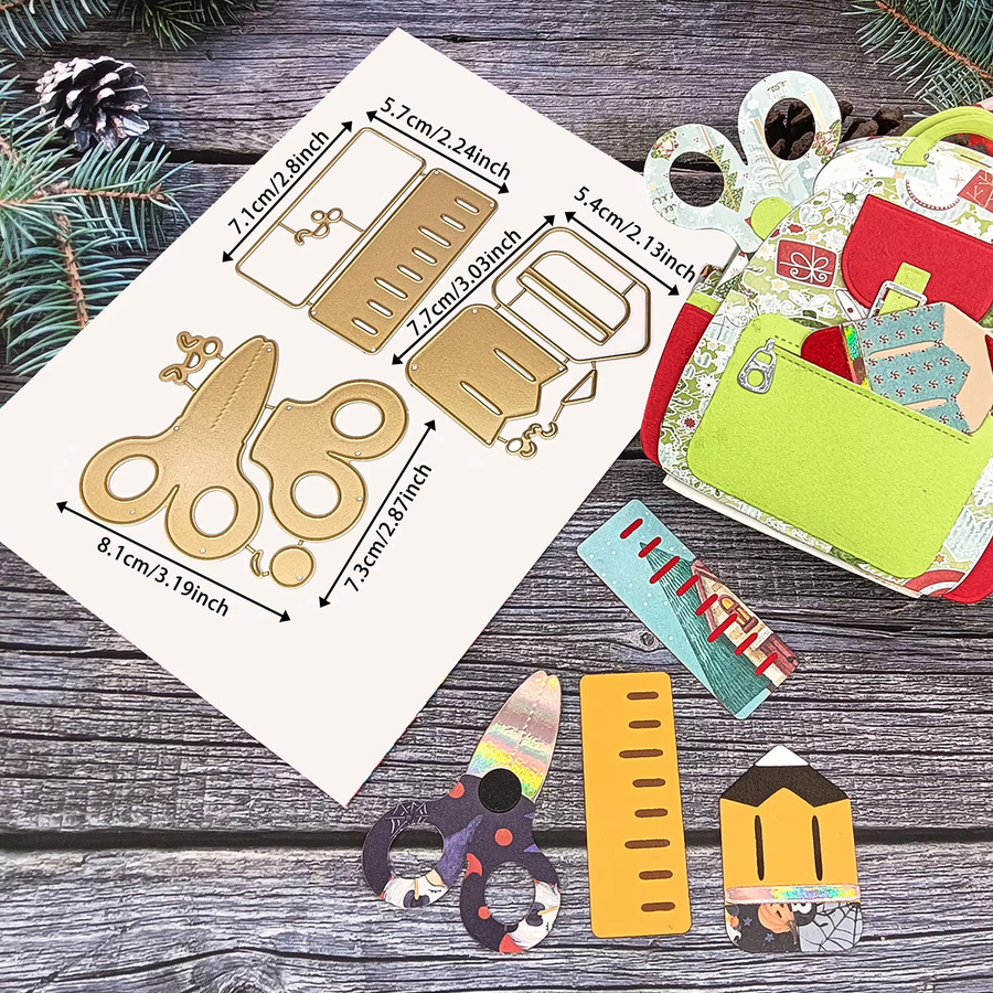 Alinacutle Schreibwaren-Set aus Metall in Gold für DIY Scrapbooking und Handwerk - Bild 2