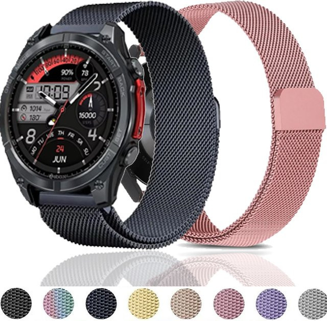Zeblaze Uhrenarmband Milanaise, Edelstahl, 22 mm, Schwarz, Unisex - Bild 1