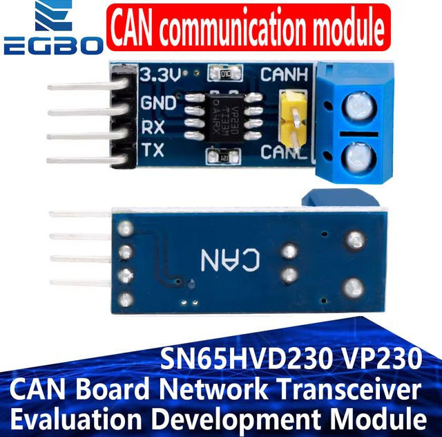 EGBO SN65HVD230 VP230 CAN-Bus-Transceiver-Modul 3,3 V High-Speed in Blau für Arduino Development Board Evaluation Kit - Bild 1