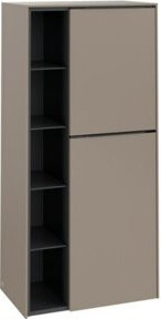 Villeroy & Boch Subway 3.0 Mittelschrank mit Glastüren in Taupe, B/H/T: 57,4 x 120 x 36,2 cm - Bild 1