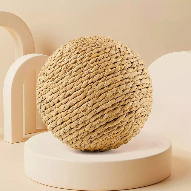 Interaktives Sisal-Kratzball-Spielzeug für Katzen, mit Zahnreinigungsfunktion und Klangherstellung - Bild 1