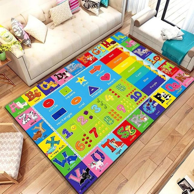 Alphabet Lernteppich von Lodestar mit Buchstaben, Zahlen, Tieren und Formen, bunt, B/B/H: 80 x 50 cm - Bild 1