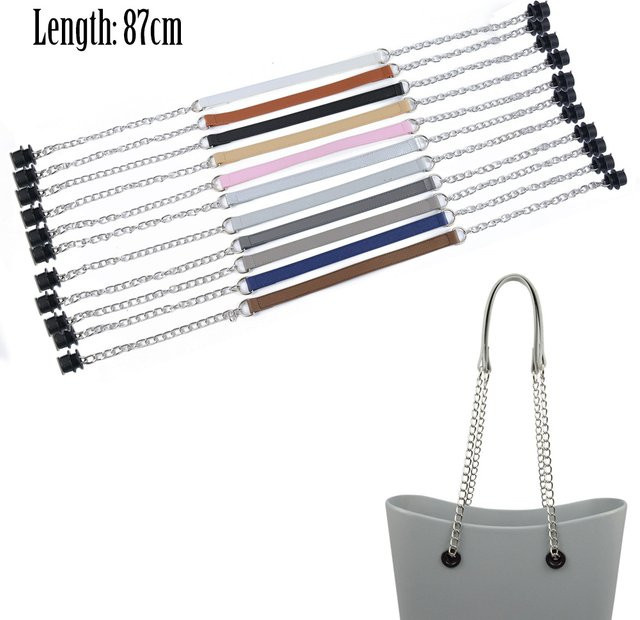 Obag Riemen, silberfarben, lange Einzelkette, OT-Metallschnalle - Bild 1