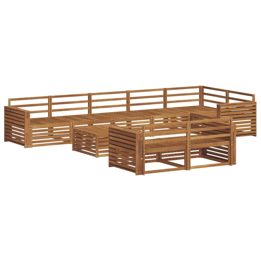 vidaXL Outdoor-Sofagarnitur 9-teilig aus Akazienholz in Natur/Braun - Bild 2