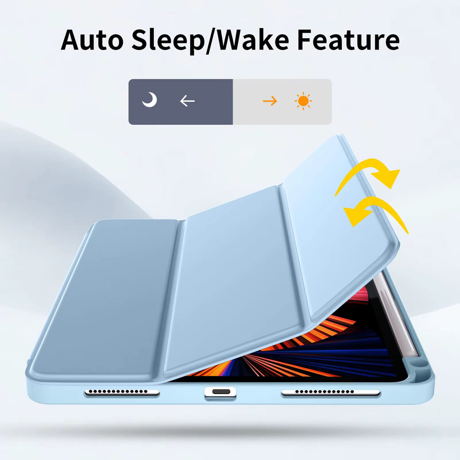 Tzion Smart Cover für iPad Pro 11 Zoll (4./3./2./1. Generation) mit magnetischem Dreifach-Faltständer und Auto Wake/Sleep-Funktion in Blau - Bild 1