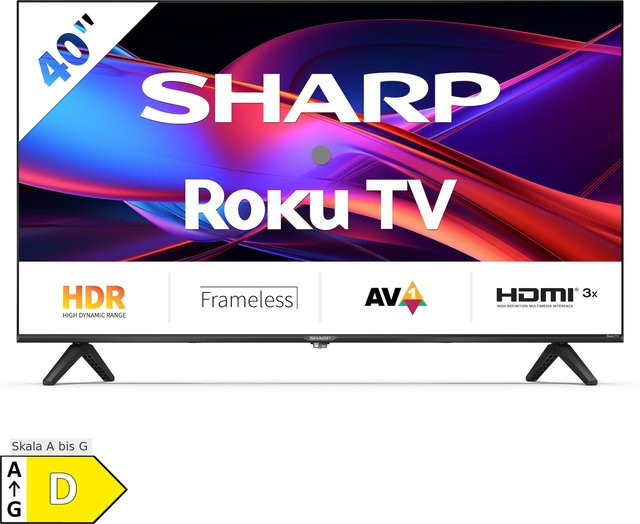 Sharp 40GD2225E Full HD LED Fernseher in Schwarz mit Roku TV, HDR10, WLAN und Dreifach-Tuner DVB-T2/C/S2, 40 Zoll (101 cm) - Bild 1