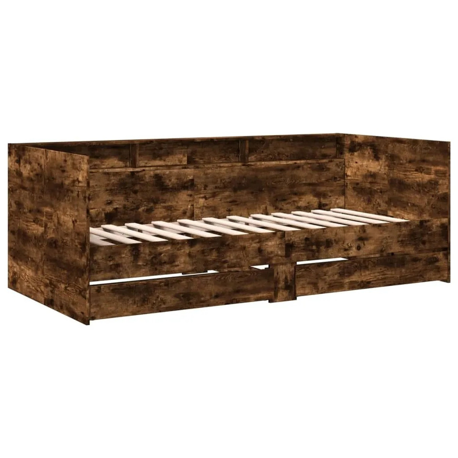 vidaXL Tagesbett mit Schubladen in Räuchereiche, Farbe Braun, B/T/H: 100 x 200 x 73 cm - Bild 2