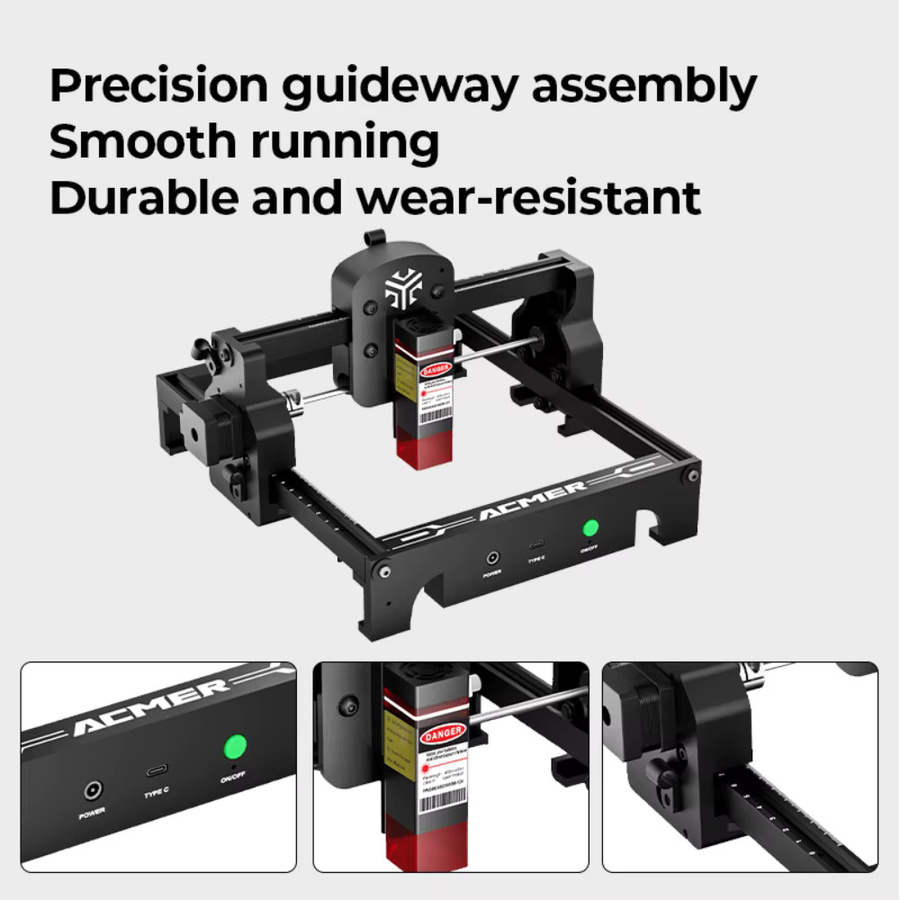 ACMER S1 Mini-Lasergravierer tragbare CNC-Schneidemaschine für Holz, Glas und Leiterplatten, unterstützt LightBurn - Bild 4