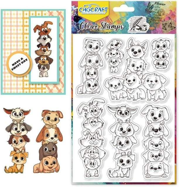 Transparente Silikon-Stempel mit Cartoon-Welpenmotiven für DIY-Scrapbooking - Bild 1