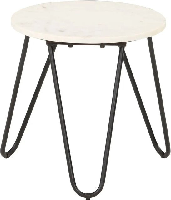 vidaXL Couchtisch aus echtem Stein in Marmoroptik Weiß B/T/H: 40 x 40 x 40 cm - Bild 1