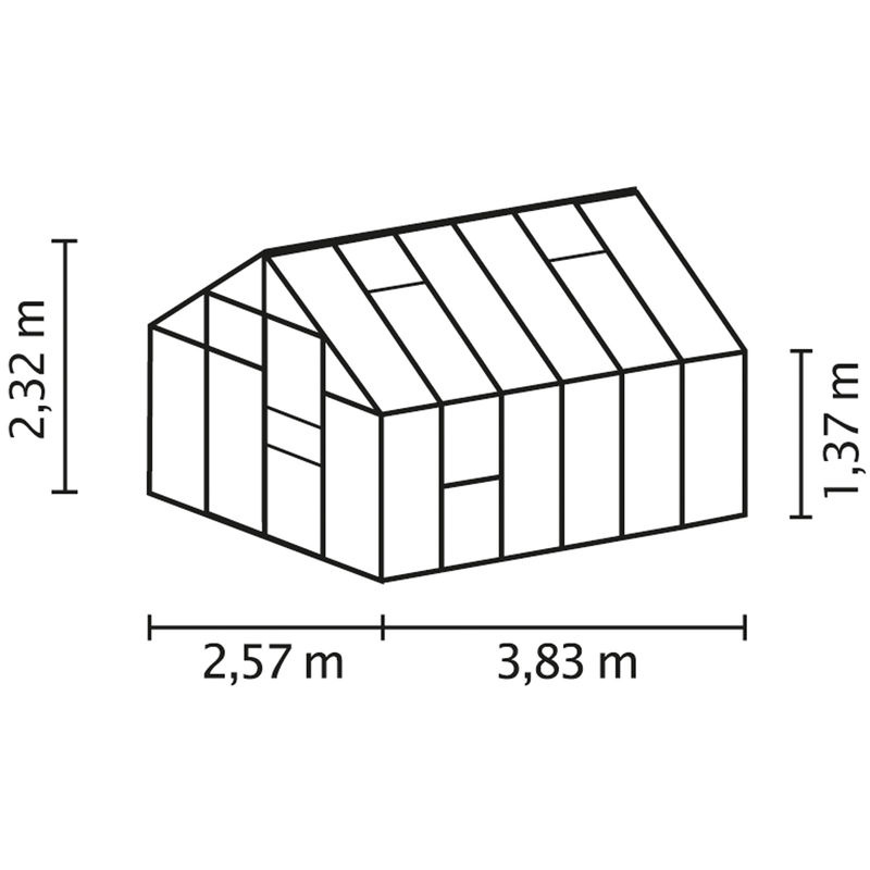 Vitavia Gewächshaus Meridian 9900 aus Aluminium in Silber mit 9,9 m² Fläche und Polycarbonat-Verglasung - Bild 2