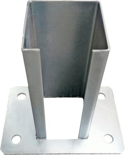 Bodenplatte für Zaunpfosten von POLBRAM STEEL GROUP aus verzinktem Stahl, Farbe: Silber, B/T/H: 50 x 50 x 15 cm - Bild 1
