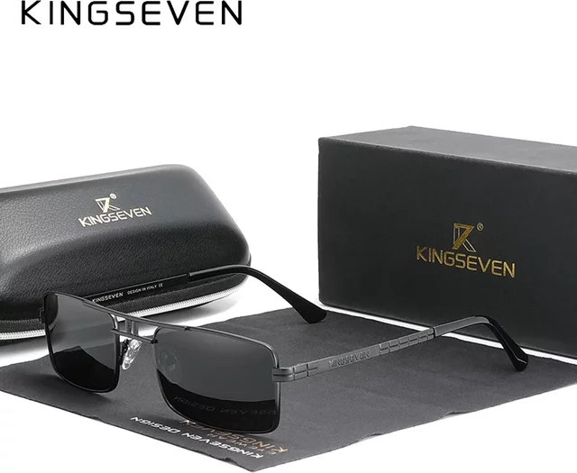 Kingseven Sonnenbrille, Rechteck, Edelstahl, Vollrand, polarisiert - Bild 1