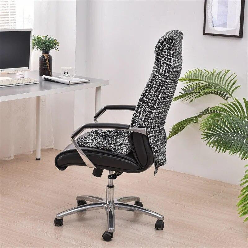 BC-Warm Home Stuhlbezug mit floralem Muster für Bürostühle und Gaming-Sitze, rutschfest und elastisch mit Reißverschluss - Bild 3