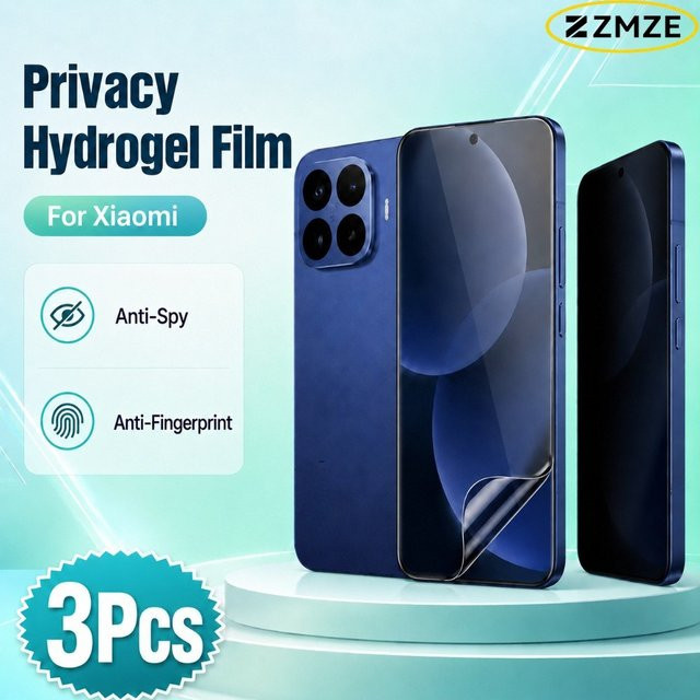 3er-Pack Anti-Spy Hydrogel-Schutzfolie für Xiaomi 17 Ultra 17 Pro Max 15S 15T 14T 13T Pro 15 14 13 transparent glänzend - Bild 1