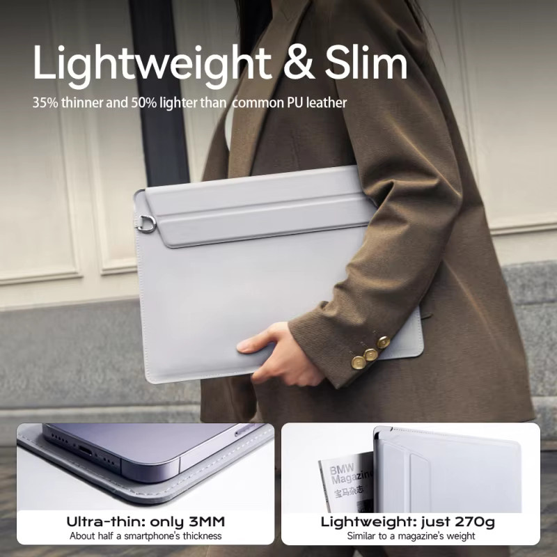 Llano Multifunktionaler Laptoptaschen Ständer für MacBook Air Pro 13,3/14 und Huawei Ultra-Slim Notebook in Grau - Bild 3
