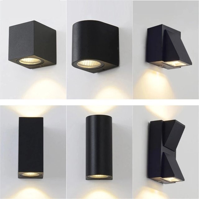 Moderne LED Wandleuchte aus Aluminium in Schwarz oder Weiß mit IP65 Wasserschutz für Outdoor, Treppe, Bad und Korridor, Up-Down Beleuchtung, Warmweiß - Bild 1
