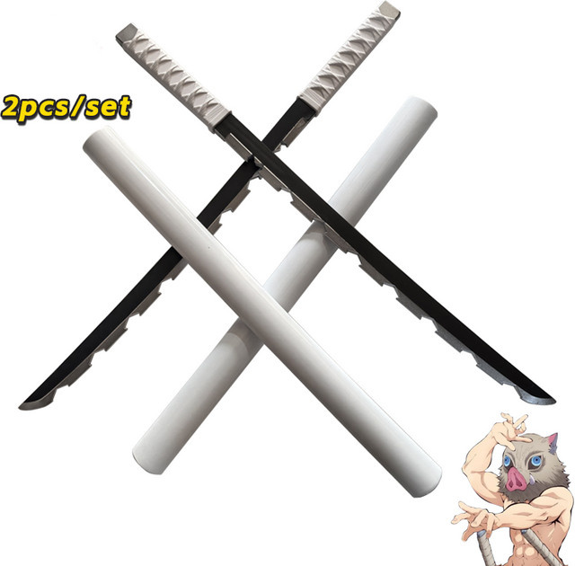 Bandai Demon Slayer Hashibira Inosuke Katana, Zusammengebautes Schwert, Cosplay-Requisiten, 72cm - Bild 1