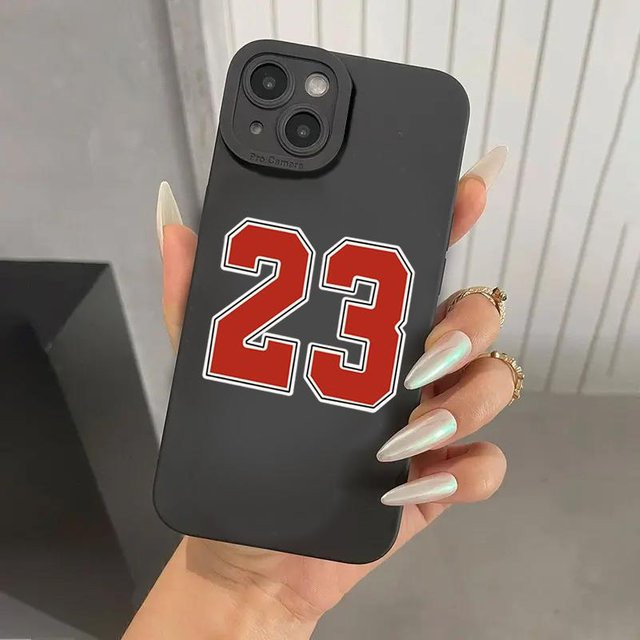 Stoßfeste Handyhülle mit Basketball Trikotnummer 23 Muster für iPhone 15 14 13 12 11 Pro Max Plus XS X XR 7 8 in Schwarz von Bai Fen Bai-Digital 3C - Bild 1