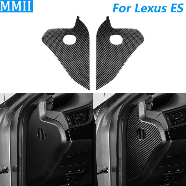 RRX CARBON Armaturenbrett Seitenabdeckung für Lexus ES ES200 250 260 300h 350 (2018-2025) Carbonfaser Aufkleber Vorderer Schlitzeinsatz in Schwarz - Bild 1