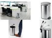 Durable Treteimer Edelstahl rund mit Soft Close und herausnehmbarem Inneneimer, Silber, 12 l - Bild 1