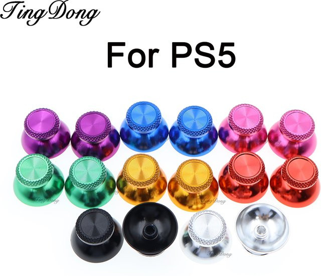 TingDong Aluminium Metall Analog Joystick Thumbstick Grip Caps für PS5 Controller, 1 Paar - Bild 1