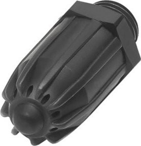 Riegler Lärmarme Runddüse aus schwarzem POM Kunststoff mit G 1/4 AG und einem Außendurchmesser von 17 mm - Bild 1