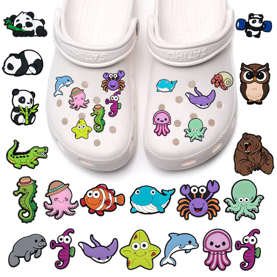 Lanxi League Schuh-Charms Meerestiere, Panda, Krokodil, Kinder - Bild 4