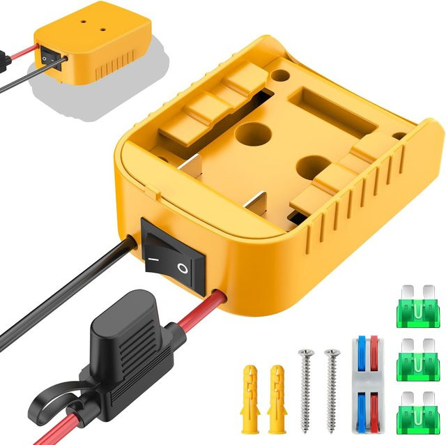 DeWalt Power Wheels Adapter mit Ein/Aus-Schalter und 30A Sicherung für DIY RC-Autospielzeug - Bild 1