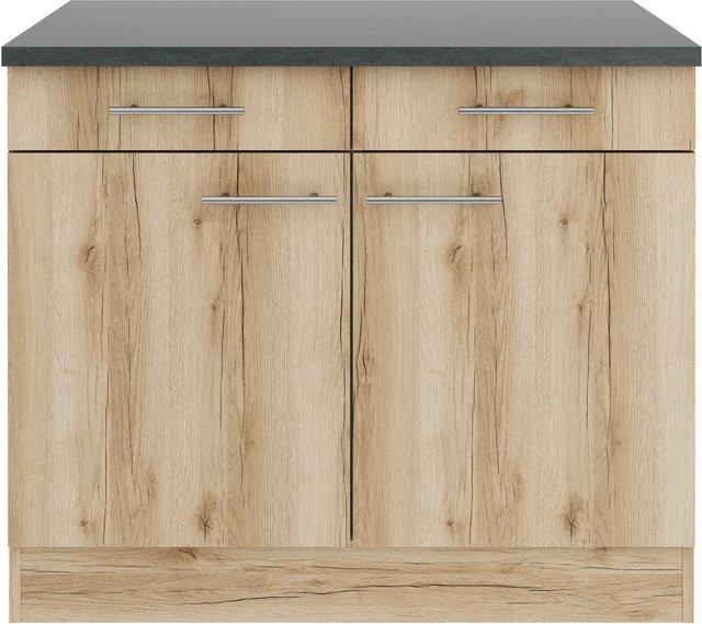 OPTIFIT Livorno290 Küchen-Unterschrank in Wildeiche Nachbildung, Breite: 100 cm - Bild 1