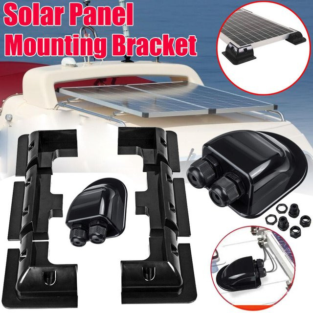 Solarmodul-Montagehalterung Eckset für Wohnwagen in Schwarz mit UV-Schutz - Bild 1