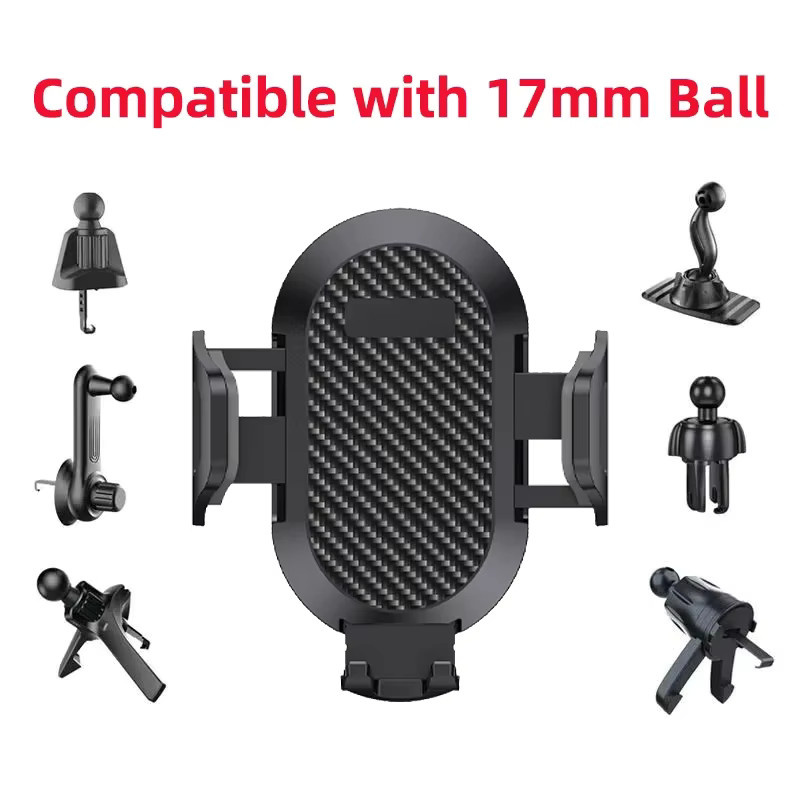 Universelle drehbare Autotelefonhalterung in Schwarz für Geräte mit 5–9 cm Breite und 17 mm Kugelkopfbasis - Bild 2