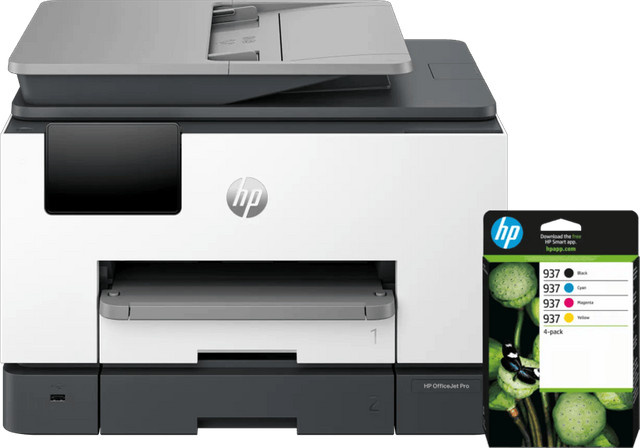 HP OfficeJet Pro 9132e Inkjet-Multifunktionsdrucker in Weiß inklusive einem Satz Reservepatronen mit WLAN, Drucken, Scannen und Kopieren - Bild 1