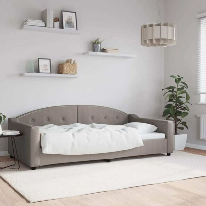 Polsterbett vidaxl in Taupe meliert mit Metallgestell, B/T: 100 x 200 cm - Bild 1