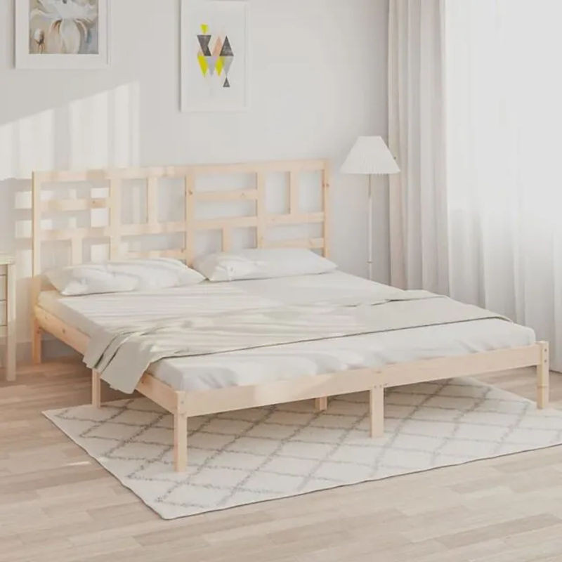 Massivholzbett aus Kiefer von vidaxl in Braun, Modernes Landhaus Design, B/T: 180 x 200 cm - Bild 1