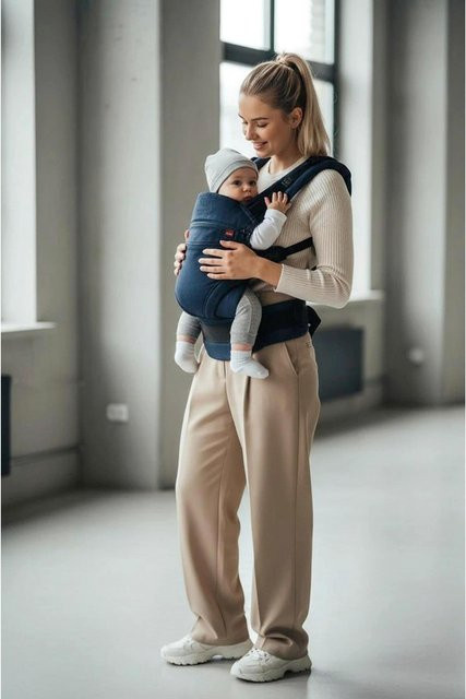 Manduca Xt Babytrage Buckle Carrier in Blau aus Baumwolle mit 3 Tragepositionen - Bild 1