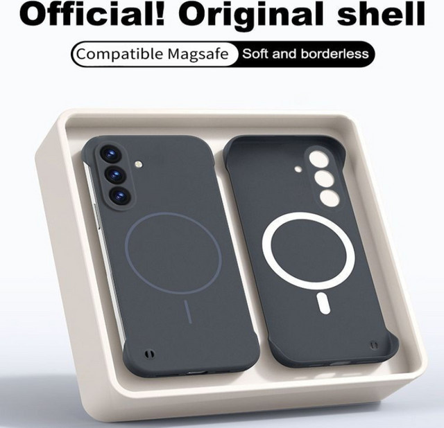 Magnetische und stoßfeste Rahmenlose PC-Handyhülle für Samsung Galaxy A-Serie in Grau - Bild 1