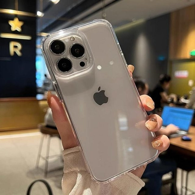 Stoßfeste Acryl-Handyhülle von Yiran Bag für iPhone 11 bis iPhone 16 Pro Max in Grau und Transparent - Bild 1