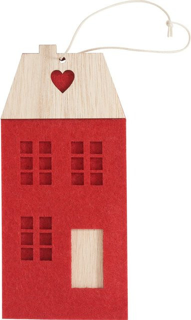 VBS Filzanhänger Haus in Rot für Weihnachten und Winter - Bild 1