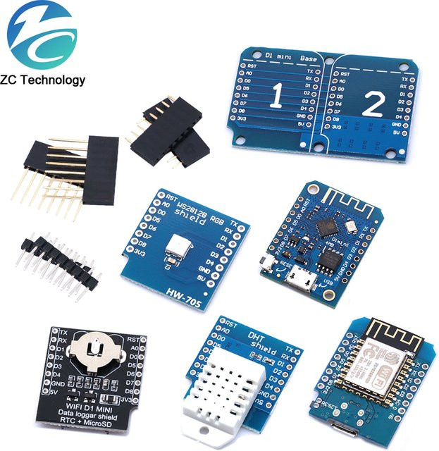 D1 Mini ESP8266 ESP-12F V3 NodeMCU Entwicklung Board mit USB-C Anschluss und CH340G in Blau - Bild 1