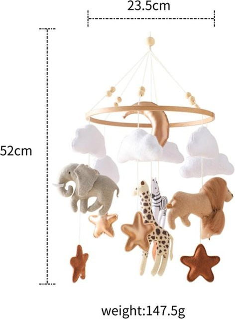 Binchi Outdoor Product Baby Holz Kinderbett Mobile, Rasselspielzeug, Tiere, Natur - Bild 1