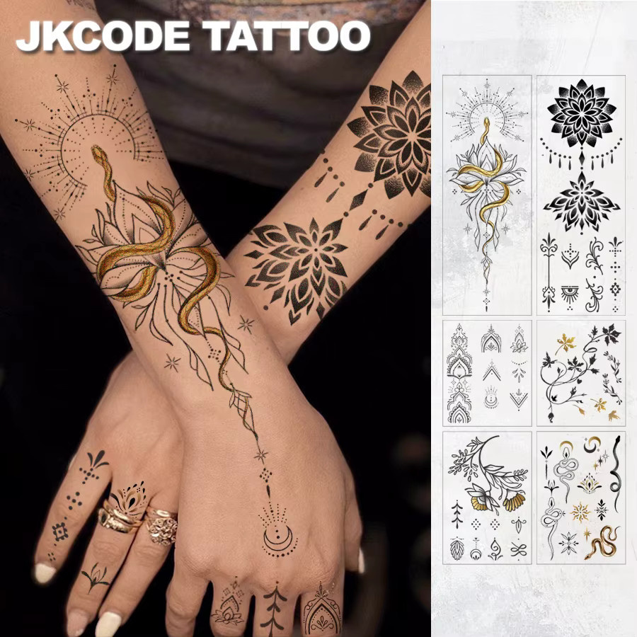 JKCODE TATTOO Set temporäre Tattoos, 6-teilig, Ramadan-Stil, wasserdicht - Bild 2