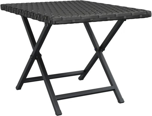 vidaXL Klapptisch aus PE-Rattan in Schwarz für Garten, Balkon und Terrasse, B/T/H: 35 x 35 x 32 cm - Bild 1