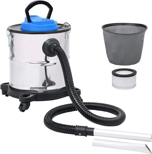 vidaXL Aschesauger mit HEPA-Filter 1200W in Silber aus Edelstahl - Bild 1